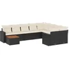 Image de vidaXL - 10-delige - Loungeset - met - kussens - poly - rattan - zwart