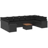 Image de vidaXL - 11-delige - Loungeset - met - kussens - poly - rattan - zwart