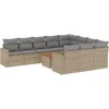 Image de vidaXL - 11-delige - Tuinset - met - kussens - poly - rattan - beige
