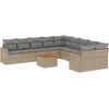 Image de vidaXL - 11-delige - Tuinset - met - kussens - poly - rattan - beige