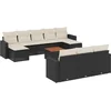 Image de vidaXL - 11-delige - Loungeset - met - kussens - poly - rattan - zwart