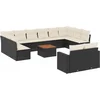 Image de vidaXL - 13-delige - Loungeset - met - kussens - poly - rattan - zwart
