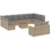 Image de vidaXL - 13-delige - Loungeset - met - kussens - poly - rattan - beige