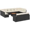 Image de vidaXL - 14-delige - Loungeset - met - kussens - poly - rattan - zwart