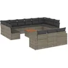 Image de vidaXL - 14-delige - Loungeset - met - kussens - poly - rattan - grijs