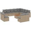 Image de vidaXL - 13-delige - Loungeset - met - kussens - poly - rattan - beige