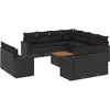 Image de vidaXL - 12-delige - Loungeset - met - kussens - poly - rattan - zwart