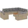Image de vidaXL - 13-delige - Loungeset - met - kussens - poly - rattan - beige