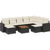 Image de vidaXL - 10-delige - Loungeset - met - kussens - poly - rattan - zwart