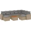 Image de vidaXL - 10-delige - Loungeset - met - kussens - poly - rattan - beige