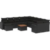 Image de vidaXL - 12-delige - Loungeset - met - kussens - poly - rattan - zwart