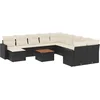 Image de vidaXL - 12-delige - Loungeset - met - kussens - poly - rattan - zwart