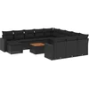 Image de vidaXL - 13-delige - Loungeset - met - kussens - poly - rattan - zwart