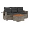 Image de vidaXL - 4-delige - Loungeset - met - kussens - poly - rattan - grijs