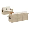Image de vidaXL - 6-delige - Loungeset - met - kussens - poly - rattan - beige