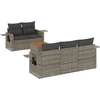 Image de vidaXL - 6-delige - Loungeset - met - kussens - poly - rattan - grijs