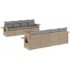 Image de vidaXL - 9-delige - Loungeset - met - kussens - poly - rattan - beige