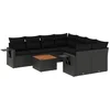 Image de vidaXL - 9-delige - Loungeset - met - kussens - poly - rattan - zwart