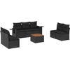 Image de vidaXL - 8-delige - Loungeset - met - kussens - poly - rattan - zwart