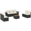 Image de vidaXL - 8-delige - Loungeset - met - kussens - poly - rattan - zwart