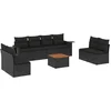 Image de vidaXL - 9-delige - Loungeset - met - kussens - poly - rattan - zwart