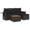 Image de vidaXL - 5-delige - Loungeset - met - kussens - poly - rattan - zwart