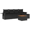 Image de vidaXL - 6-delige - Loungeset - met - kussens - poly - rattan - zwart