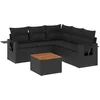 Image de vidaXL - 6-delige - Loungeset - met - kussens - poly - rattan - zwart