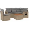 Image de vidaXL - 6-delige - Loungeset - met - kussens - poly - rattan - beige