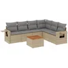 Image de vidaXL - 7-delige - Loungeset - met - kussens - poly - rattan - beige