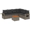 Image de vidaXL - 7-delige - Loungeset - met - kussens - poly - rattan - grijs