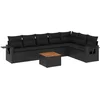 Image de vidaXL - 8-delige - Loungeset - met - kussens - poly - rattan - zwart