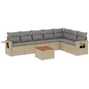 Image de vidaXL - 8-delige - Loungeset - met - kussens - poly - rattan - beige