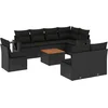Image de vidaXL - 9-delige - Loungeset - met - kussens - poly - rattan - zwart