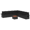 Image de vidaXL - 10-delige - Loungeset - met - kussens - poly - rattan - zwart