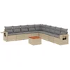 Image de vidaXL - 10-delige - Loungeset - met - kussens - poly - rattan - beige