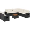 Image de vidaXL - 10-delige - Loungeset - met - kussens - poly - rattan - zwart