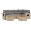 Image de vidaXL - 7-delige - Loungeset - met - kussens - poly - rattan - beige