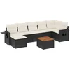 Image de vidaXL - 8-delige - Loungeset - met - kussens - poly - rattan - zwart
