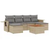 Image de vidaXL - 7-delige - Loungeset - met - kussens - poly - rattan - beige