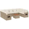 Image de vidaXL - 10-delige - Loungeset - met - kussens - poly - rattan - beige