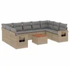 Image de vidaXL - 10-delige - Loungeset - met - kussens - poly - rattan - beige