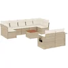 Image de vidaXL - 10-delige - Loungeset - met - kussens - poly - rattan - beige