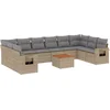 Image de vidaXL - 11-delige - Tuinset - met - kussens - poly - rattan - beige