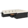 Image de vidaXL - 11-delige - Loungeset - met - kussens - poly - rattan - zwart