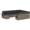 Image de vidaXL - 11-delige - Loungeset - met - kussens - poly - rattan - grijs