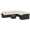 Image de vidaXL - 11-delige - Loungeset - met - kussens - poly - rattan - zwart