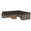 Image de vidaXL - 11-delige - Loungeset - met - kussens - poly - rattan - grijs