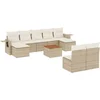 Image de vidaXL - 10-delige - Loungeset - met - kussens - poly - rattan - beige
