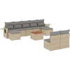 Image de vidaXL - 10-delige - Loungeset - met - kussens - poly - rattan - beige